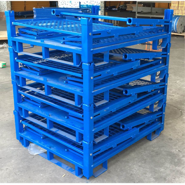 Metal Stackable Wire Mesh Pallet Cage Foldable Steel Mesh Box Pallet