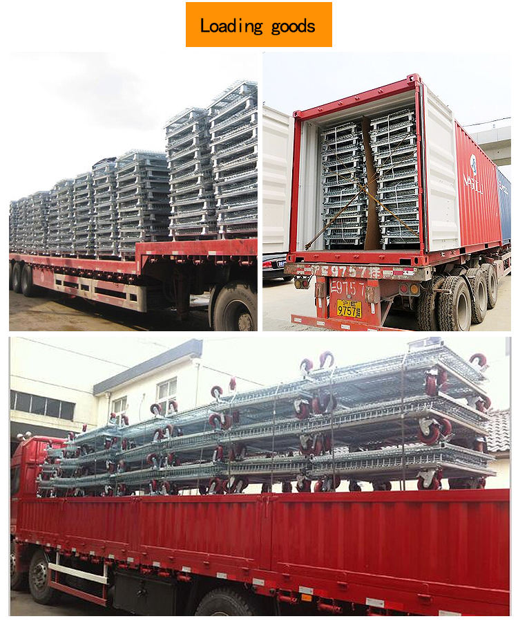 Industrial Foldable Stain Steel Pallet Box Collapsible Wire Mesh Container Stackable Metal Storage Cage For Warehouse