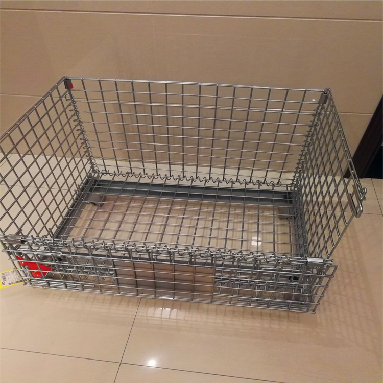 Industrial Foldable Stain Steel Pallet Box Collapsible Wire Mesh Container Stackable Metal Storage Cage For Warehouse
