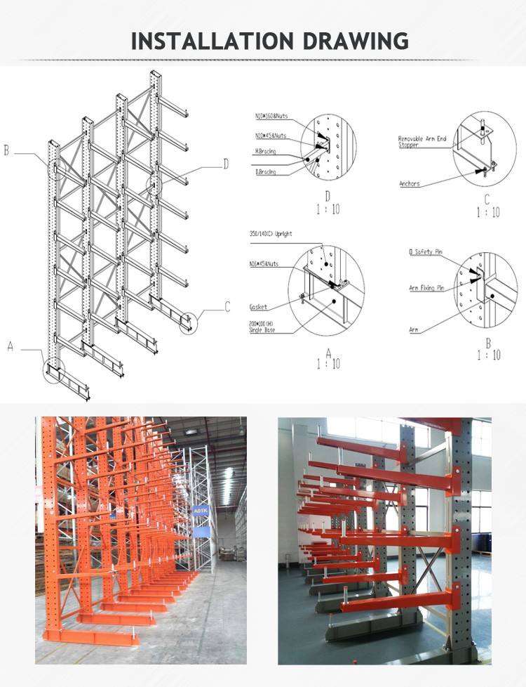 Storage equipment very heavy duty cantilever rack