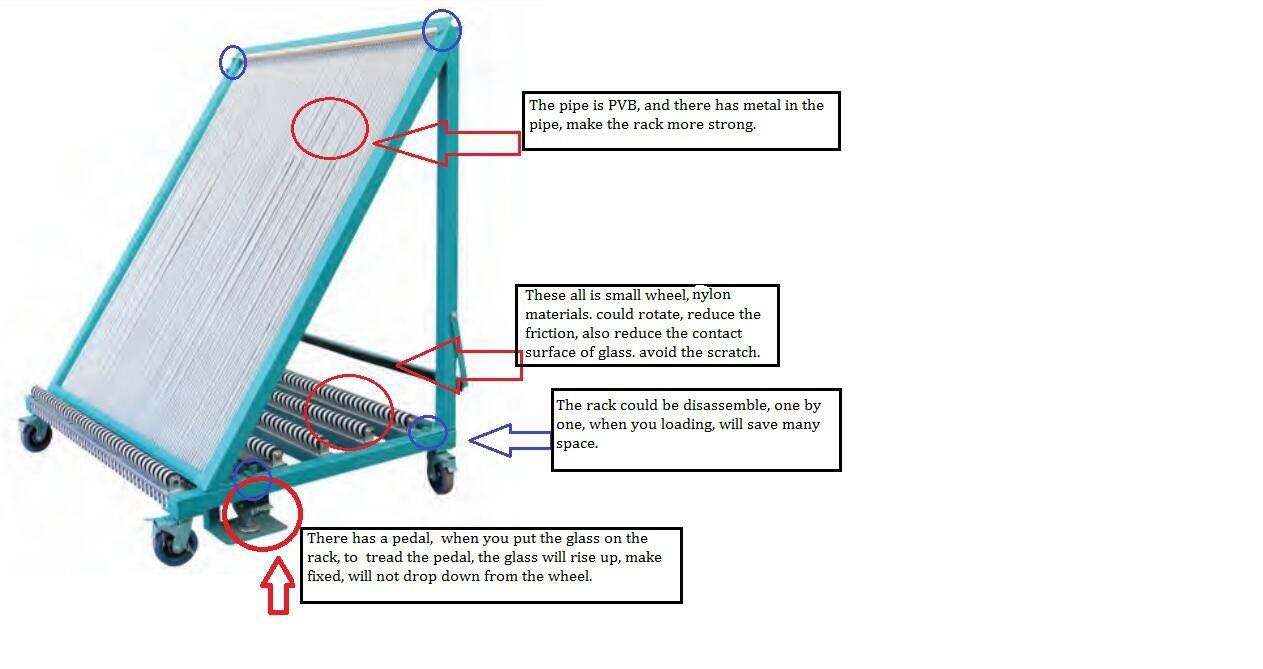 Hot sale glass processing Glass Sheet Storage Harp Racks