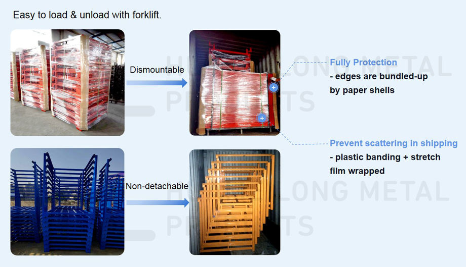 Detachable stacking powder coating steel warehouse metal storage nestainer