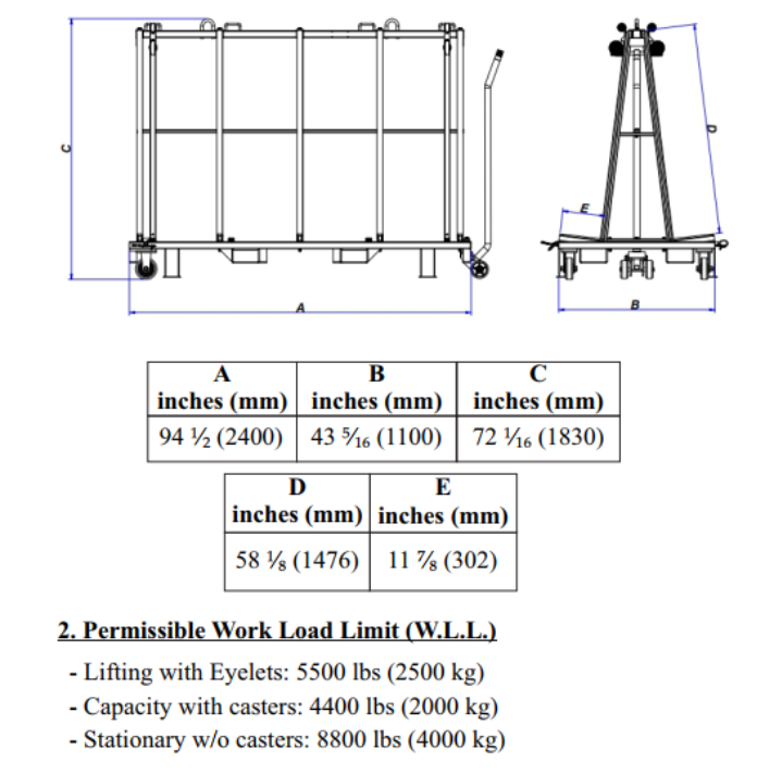 AUSAVINA One Stop A-Frame for Transporting & Storing Stone Slab Glass Sheet