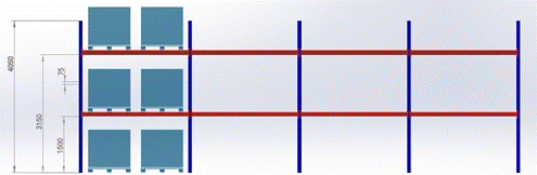 Schematic of custom beam racking