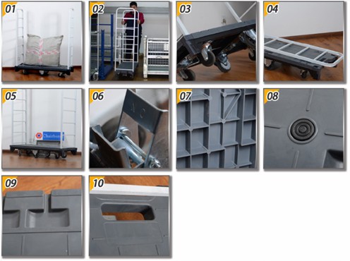 Detailed views of the u boat trolley components and wheels