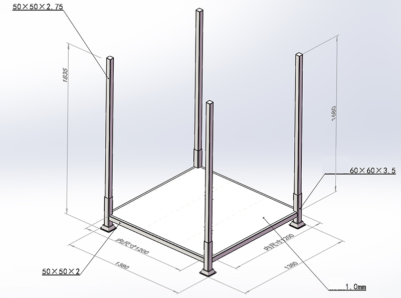 Heavy-duty metal stack racks with a robust frame