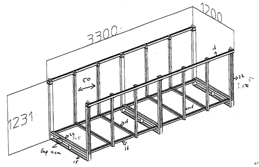 3D model rendering of a heavy-duty portable stack rack