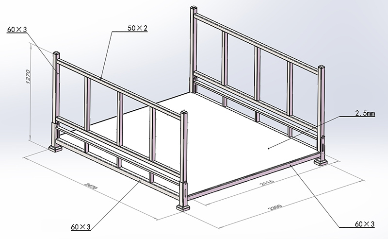 A robust metal motorcycle pallet frame designed for heavy loads