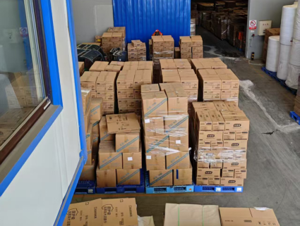 Heavy-duty portable stack racks in a warehouse