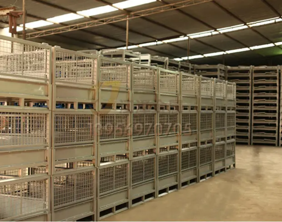 Collapsible wire steel stackable stillages