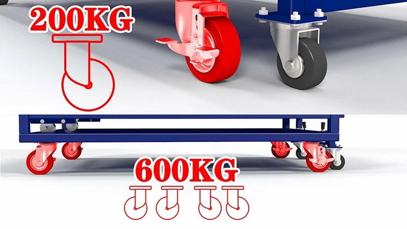 two tier cart on wheels 600kg capacity schematic