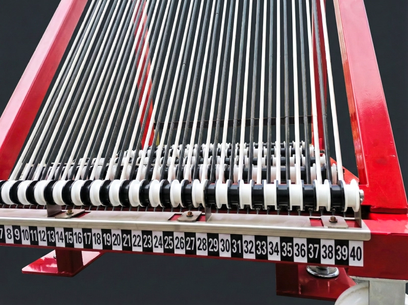 Flat-pack components of a knock-down harp rack for efficient container loading