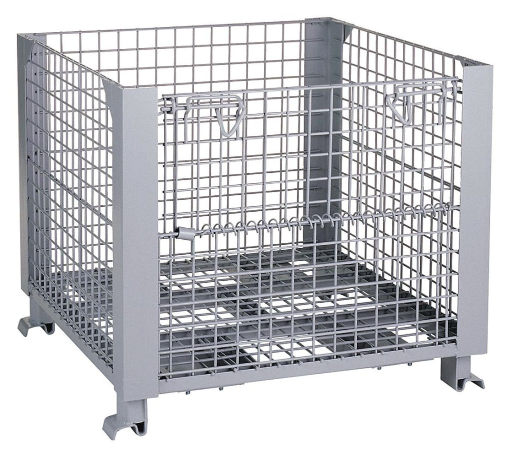 Warehouse Storage Foldable Galvanized Powder Coated Steel Wire Mesh Forklift Safety Cage