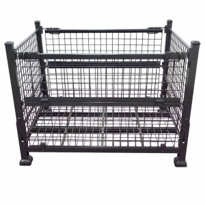 Heavy Duty Stackable Stillage Pallet Collapsible Steel Crate Cage For Warehouse