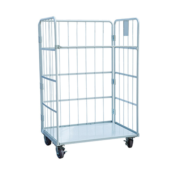 Cargo Storage Steel Zinc Wire Mesh Roll Cage Pallet Trolley