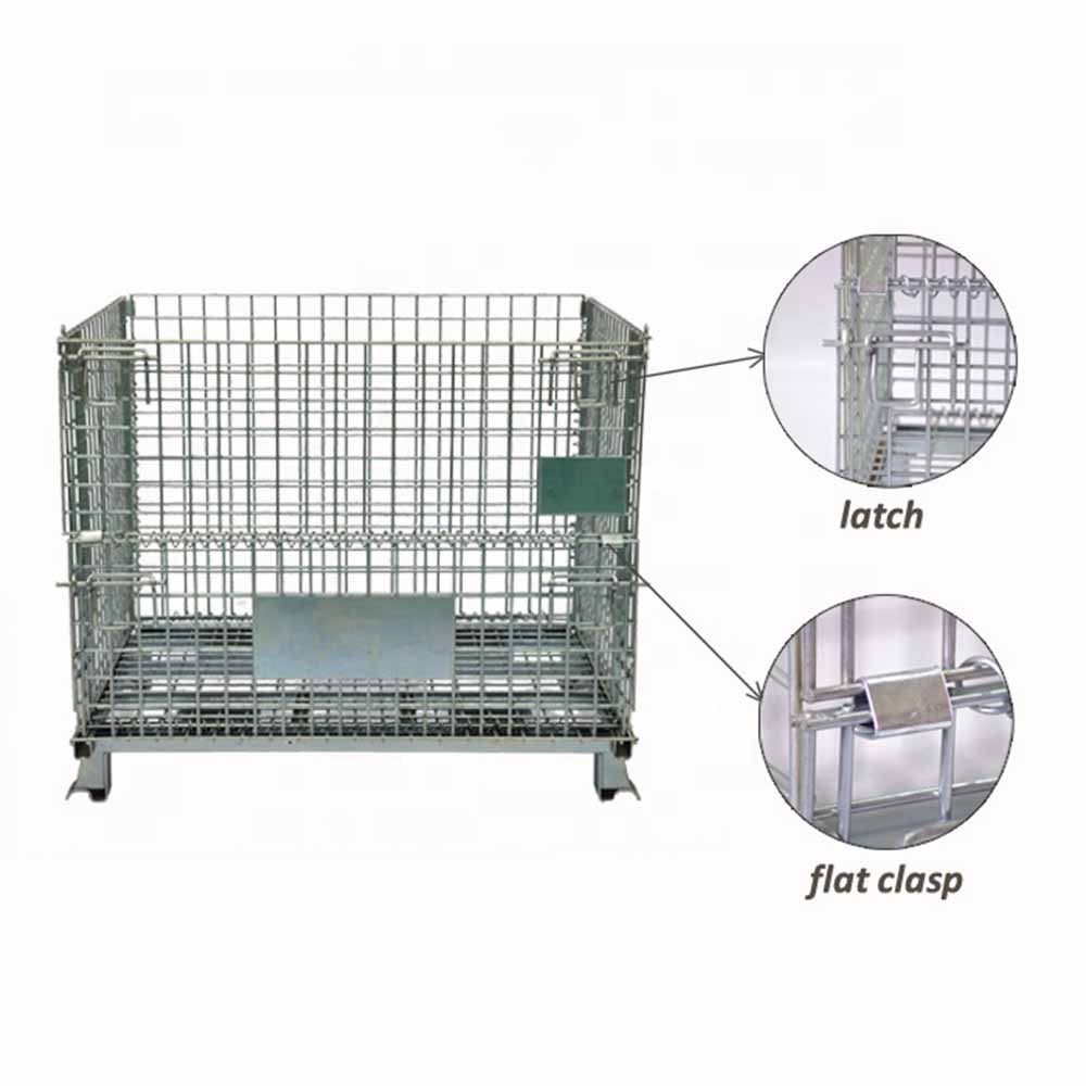 Stackable Collapsible Metal Steel Wire Mesh Storage Containers