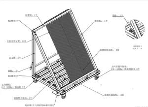 harp racks for sorting glass units