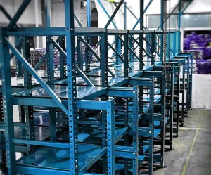Crane accessible mould storage